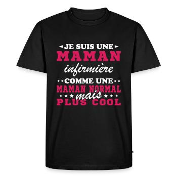 Je suis une maman infirmière - T-shirt Premium bio Homme - noir - Devant - Nico (187cm)