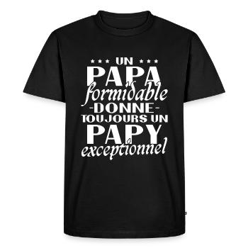 Un papa formidable Papy exceptionnel cadeau - T-shirt Premium bio Homme - noir - Devant - Nico (187cm)