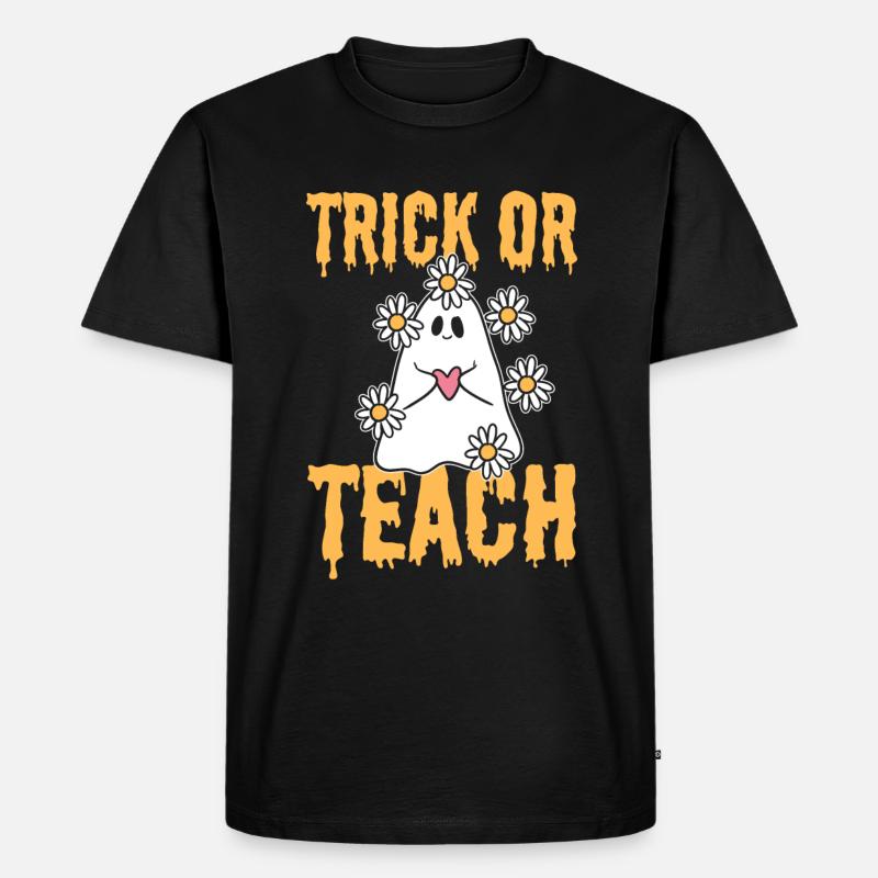 Trick Or Teach Lehrer - Männer Premium Bio T-Shirt - Schwarz