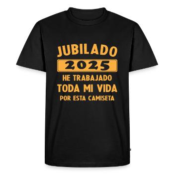 Retraité en 2025 / Retraité 2025 Cadeau Humour - T-shirt Premium bio Homme - noir - Devant - Nico (187cm)