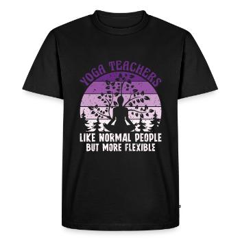 Comme les gens normaux mais plus flexibles – professeur de yoga - T-shirt Premium bio Homme - noir - Devant - Nico (187cm)