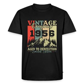 Original 1956 Vintage Geburtstag Retro - Männer Premium Bio T-Shirt - Schwarz - Vorne - Nico (187cm)