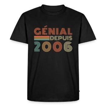 Génial Depuis 2006 Cadeau Retro Anniversaire - T-shirt Premium bio Homme - noir - Devant - Nico (187cm)