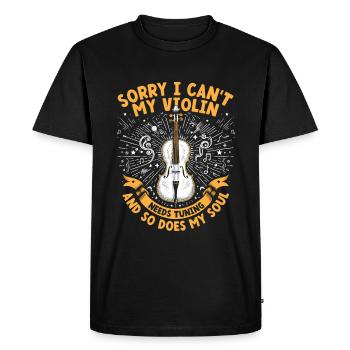 Désolé, je ne peux pas mon violon a besoin d’accordage et M aussi - T-shirt Premium bio Homme - noir - Devant - Nico (187cm)
