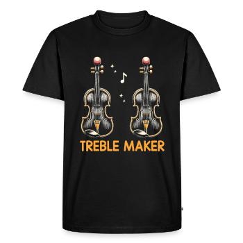 Treble Maker Violin Instrument Violinist Fiddler V - Men's Premium Organic T-Shirt - black - Front - Nico (187cm)