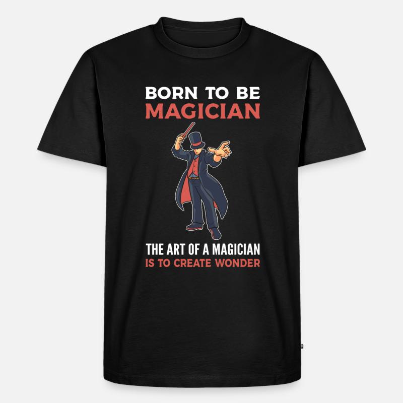 Magierleben Zauberer - Männer Premium Bio T-Shirt - Schwarz
