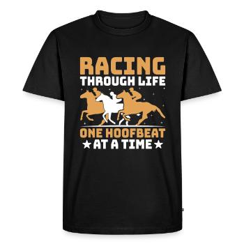 Courses de chevaux pur-sang Équitation Chevaux équestres - T-shirt Premium bio Homme - noir - Devant - Nico (187cm)