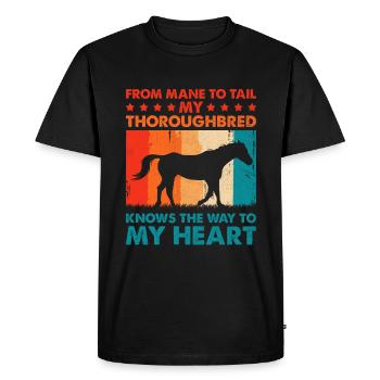 Courses de chevaux pur-sang Équitation Chevaux équestres - T-shirt Premium bio Homme - noir - Devant - Nico (187cm)