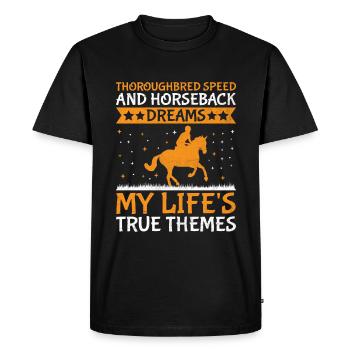 Courses de chevaux pur-sang Équitation Chevaux équestres - T-shirt Premium bio Homme - noir - Devant - Nico (187cm)