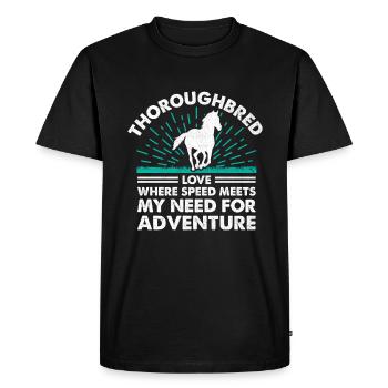 Courses de chevaux pur-sang Équitation Chevaux équestres - T-shirt Premium bio Homme - noir - Devant - Nico (187cm)