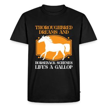 Courses de chevaux pur-sang Équitation Chevaux équestres - T-shirt Premium bio Homme - noir - Devant - Nico (187cm)