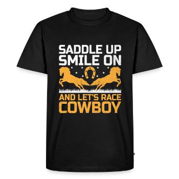 Courses de chevaux pur-sang Équitation Chevaux équestres - T-shirt Premium bio Homme - noir - Devant - Nico (187cm)