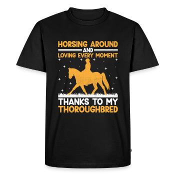 Courses de chevaux pur-sang Équitation Chevaux équestres - T-shirt Premium bio Homme - noir - Devant - Nico (187cm)