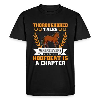 Courses de chevaux pur-sang Équitation Chevaux équestres - T-shirt Premium bio Homme - noir - Devant - Nico (187cm)