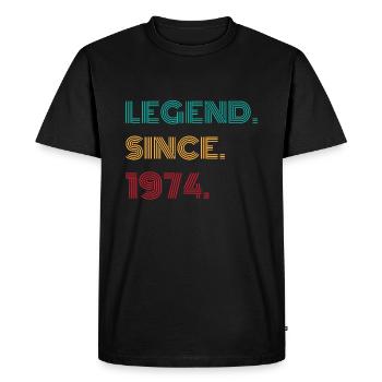 Légende depuis 1974 cadeau d’anniversaire - T-shirt Premium bio Homme - noir - Devant - Nico (187cm)