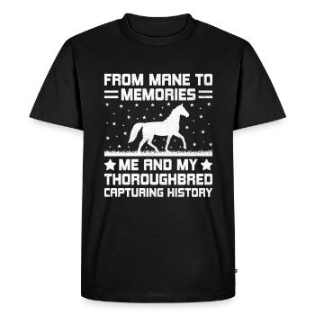 Courses de chevaux pur-sang Équitation Chevaux équestres - T-shirt Premium bio Homme - noir - Devant - Nico (187cm)