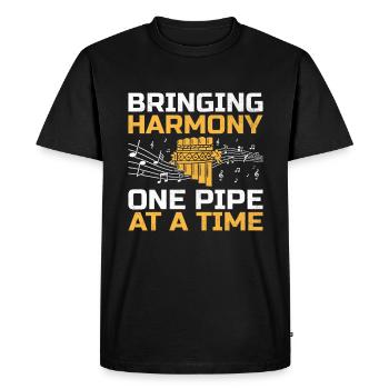 Joueur de flûte de Pan fanfare flûtiste musique I - T-shirt Premium bio Homme - noir - Devant - Nico (187cm)