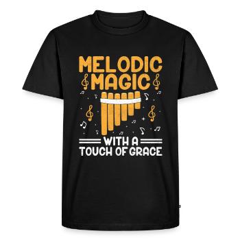 Joueur de flûte de Pan fanfare flûtiste musique I - T-shirt Premium bio Homme - noir - Devant - Nico (187cm)
