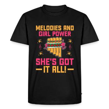 Pan Flute Player Pan Flutist Marching Band Music I - Men's Premium Organic T-Shirt - black - Front - Nico (187cm)