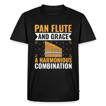 Joueur de flûte de Pan fanfare flûtiste musique I - T-shirt Premium bio Homme - noir - Devant - Nico (187cm)