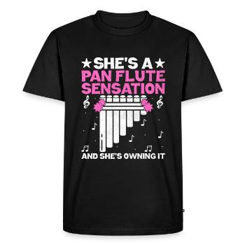 Pan Flute Player Pan Flutist Marching Band Music I - Men's Premium Organic T-Shirt - black - Front - Nico (187cm)