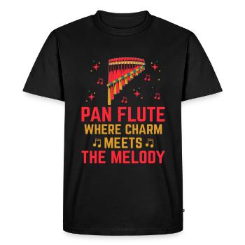 Joueur de flûte de Pan fanfare flûtiste musique I - T-shirt Premium bio Homme - noir - Devant - Nico (187cm)