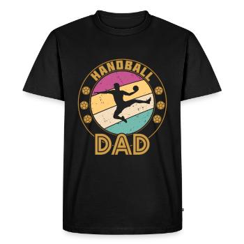 Papa handball - T-shirt Premium bio Homme - noir - Devant - Nico (187cm)
