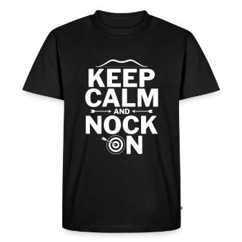 Keep Calm and Nock On - Archer Bow - T-shirt Premium bio Homme - noir - Devant - Nico (187cm)
