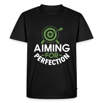 Aiming for Perfection - Archer Bow - Men's Premium Organic T-Shirt - black - Front - Nico (187cm)