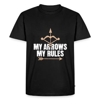 Mes flèches, mes règles - Archer Bow - T-shirt Premium bio Homme - noir - Devant - Nico (187cm)