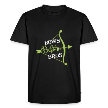 Bows before Bros - Archer Bow - Men's Premium Organic T-Shirt - black - Front - Nico (187cm)