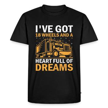 Trucker Driving Dad Trucker Father Truck Driver - Men's Premium Organic T-Shirt - black - Front - Nico (187cm)
