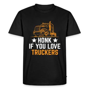 Trucker Driving Dad Trucker Father Truck Driver - Men's Premium Organic T-Shirt - black - Front - Nico (187cm)