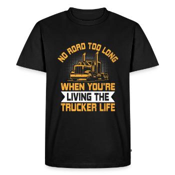 Trucker Driving Dad Trucker Father Truck Driver - Men's Premium Organic T-Shirt - black - Front - Nico (187cm)