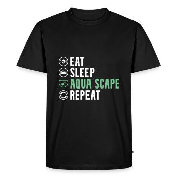 Eat Sleep Aqua Scape Repeat - Aquascaping Aquarium - T-shirt Premium bio Homme - noir - Devant - Nico (187cm)