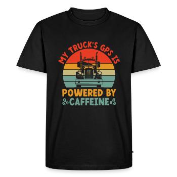 Trucker Driving Dad Trucker Father Truck Driver - Men's Premium Organic T-Shirt - black - Front - Nico (187cm)