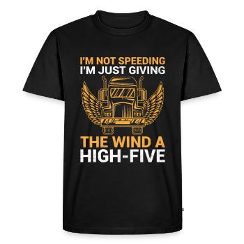 Trucker Driving Dad Trucker Father Truck Driver - Men's Premium Organic T-Shirt - black - Front - Nico (187cm)