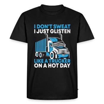 Trucker Driving Dad Trucker Father Truck Driver - Men's Premium Organic T-Shirt - black - Front - Nico (187cm)