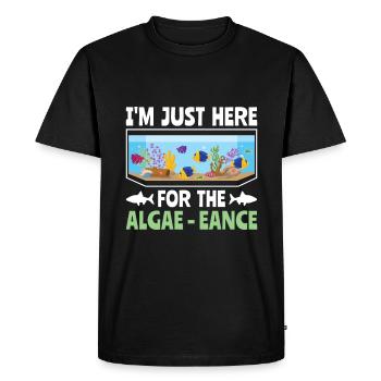 Je suis juste là pour l’Algae-eance - Aqua Scape - T-shirt Premium bio Homme - noir - Devant - Nico (187cm)