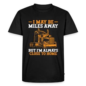 Trucker Driving Dad Trucker Father Truck Driver - Men's Premium Organic T-Shirt - black - Front - Nico (187cm)