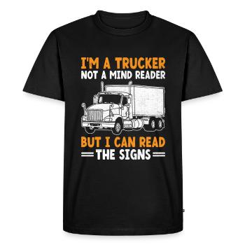 Trucker Driving Dad Trucker Father Truck Driver - Men's Premium Organic T-Shirt - black - Front - Nico (187cm)