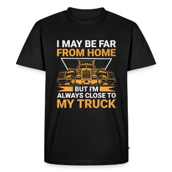Trucker Driving Dad Trucker Father Truck Driver - Men's Premium Organic T-Shirt - black - Front - Nico (187cm)