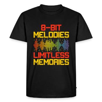Chiptune, mélomane, groove au son des bips et du bloo - T-shirt Premium bio Homme - noir - Devant - Nico (187cm)