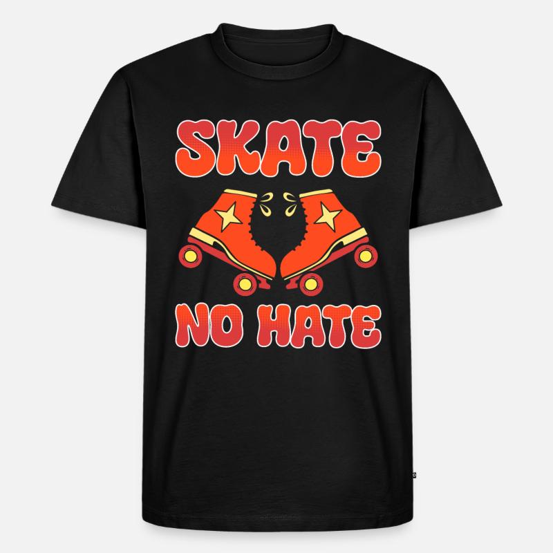 Skate No Hate Rollerblader - Männer Premium Bio T-Shirt - Schwarz