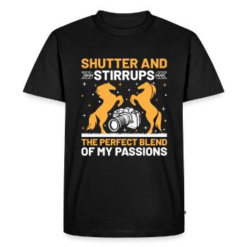 Horse Photography Horseback Riding Horses Hobby Ph - Men's Premium Organic T-Shirt - black - Front - Nico (187cm)