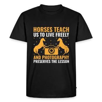 Horse Photography Horseback Riding Horses Hobby Ph - Men's Premium Organic T-Shirt - black - Front - Nico (187cm)