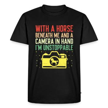 Horse Photography Horseback Riding Horses Hobby Ph - Men's Premium Organic T-Shirt - black - Front - Nico (187cm)