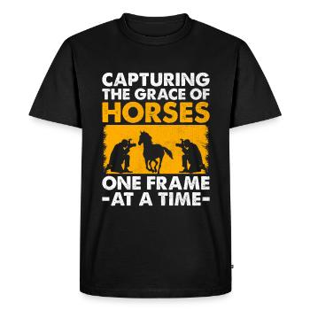 Horse Photography Horseback Riding Horses Hobby Ph - Men's Premium Organic T-Shirt - black - Front - Nico (187cm)