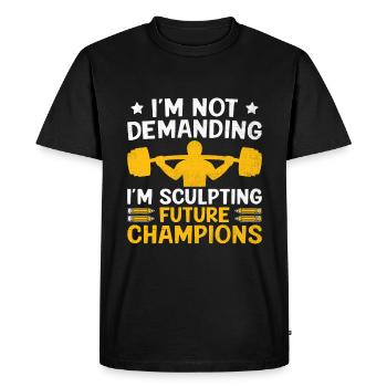 Professeur d’éducation physique Professeurs d’éducation physique École Spor - T-shirt Premium bio Homme - noir - Devant - Nico (187cm)