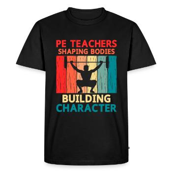 Professeur d’éducation physique Professeurs d’éducation physique École Spor - T-shirt Premium bio Homme - noir - Devant - Nico (187cm)